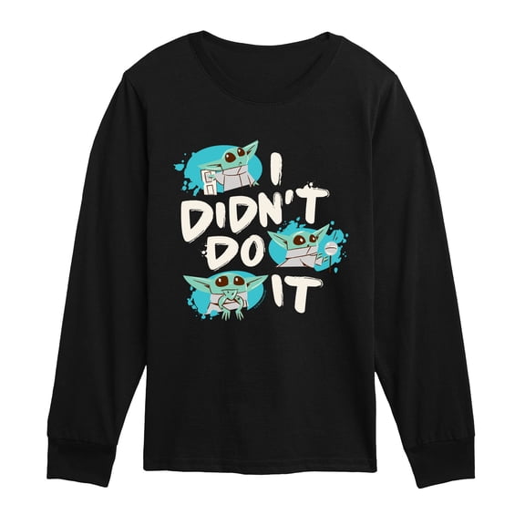 Star Wars - Didn't Do It Grogu - Youth Boys Long Sleeve Graphic T-Shirt