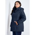 thumbnail image 2 of Avenue Women's Plus Size Triple Chevron Hooded Puffer Jacket, 2 of 2