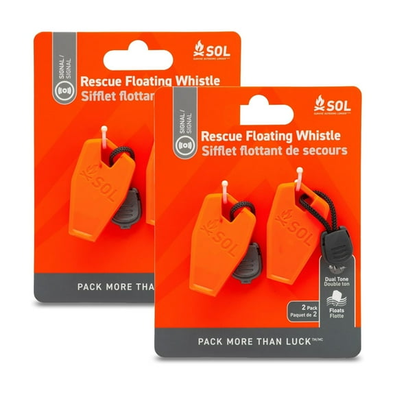 Survive Outdoors Longer Rescue Floating Whistle 2 Piece (2 Pack)