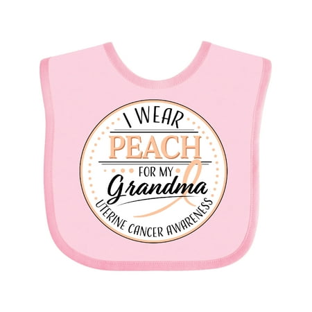 

Inktastic I Wear Peach for my Grandma - Uterine Cancer Awareness Gift Baby Boy or Baby Girl Bib