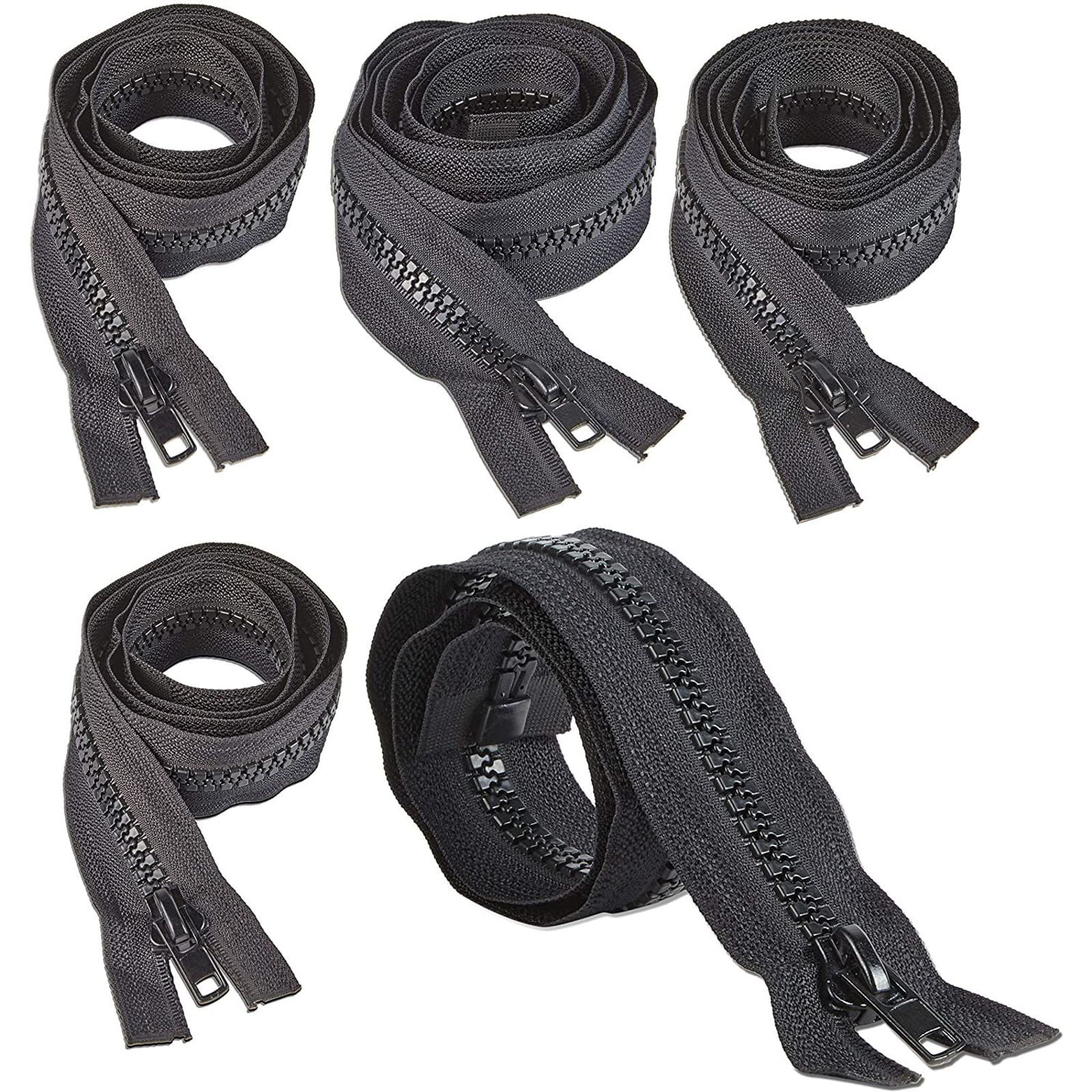 5 pcs Assorted Black Zip Slider Hanger Replacement Zipper Cord Fastener Puller 