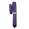 thumbnail image 4 of Jacob Alexander Men's Woven Diamond Grid Pattern Slim 2.5 inch Width Neck Tie - Purple, 4 of 7