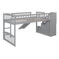 thumbnail image 4 of Bellemave Twin Size Loft Bed with Slide and Stair,Solid Wood Low Loft Bed with Storage Drawers and Guardrails for Teens Bedroom(Gray), 4 of 13