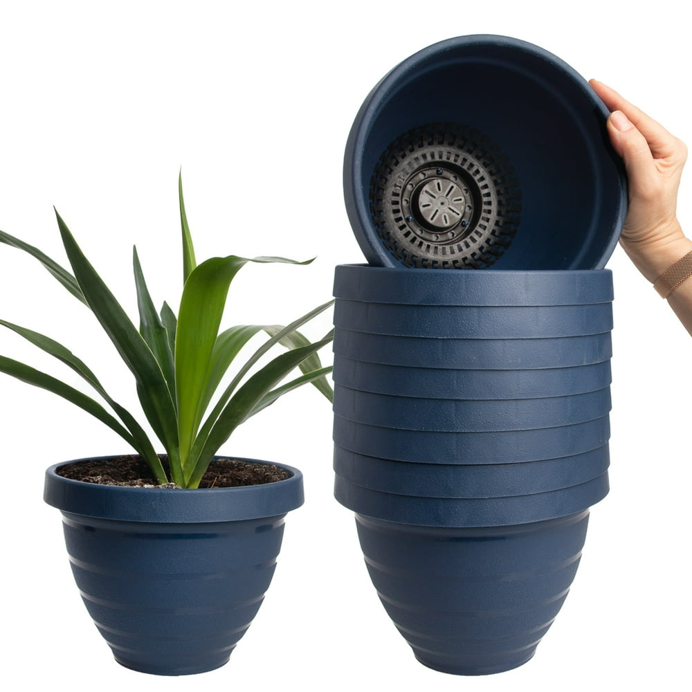 HC Companies (10 Pack) 7.5 Inch Self Watering Planter Indoor Outdoor