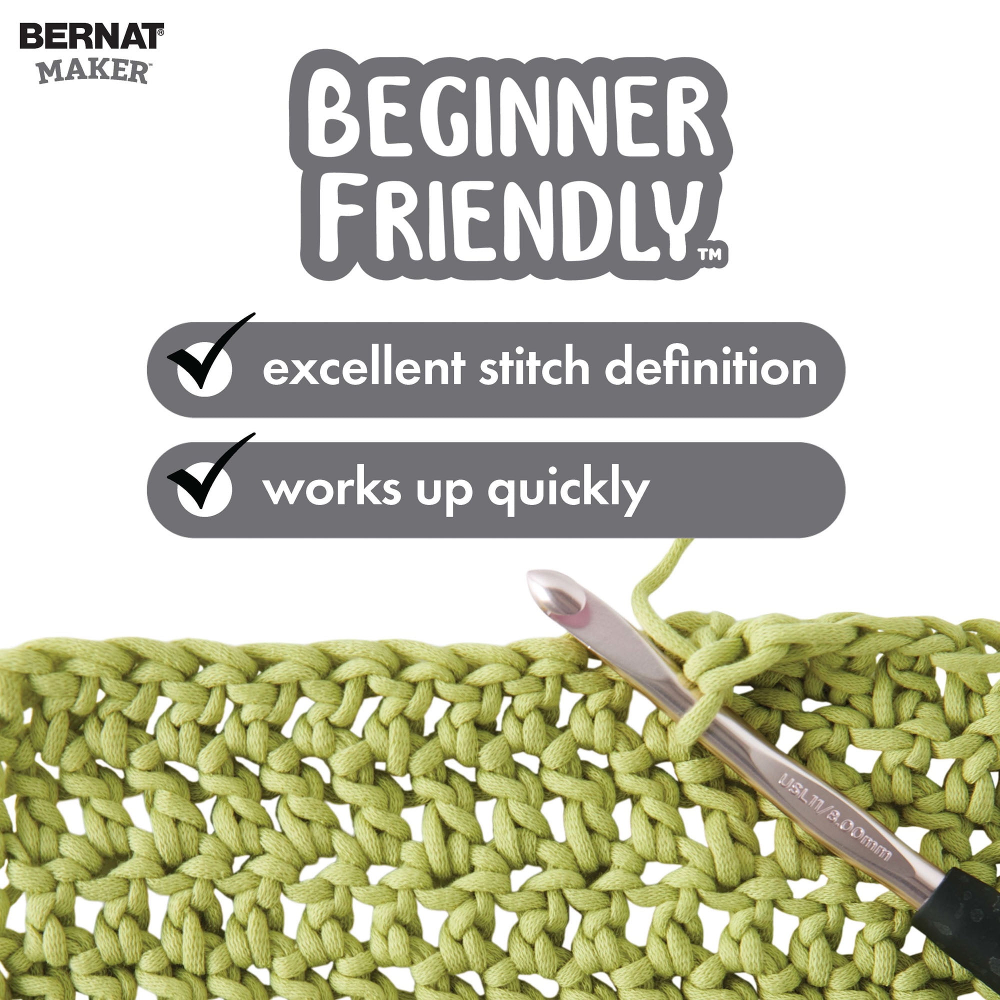 Bernat® Maker™ #5 Bulky Cotton fil, 8.8oz/250g 317 Yards