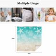thumbnail image 5 of Teal Beige Ombre Coastal Cloth Napkins, Nautical Beach Starfish Coral Summer Washable and Reusable Dinner Napkins Set of 6, Table Napkin for Kitchen Party Birthday Wedding Hotel Housewarming 20"x20", 5 of 9