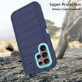 thumbnail image 7 of Compatible with Samsung Galaxy S22 Ultra 5G Phone Case Hybrid Rugged Shockproof Hard Protective Drop Proof Full Body Heavy Duty Mobile Cell Cover for S22ultra 22S S 22 S22ultra5g 6.8 Women Men Blue, 7 of 7