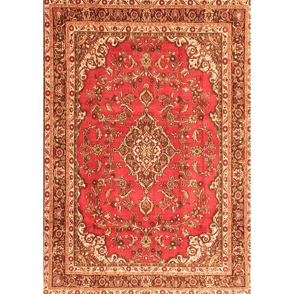 Ahgly Company Indoor Rectangle Persian Orange Traditional Area Rugs, 5' x 7'