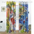 thumbnail image 2 of Coastal Village Houses Black Out Curtains 72 Inch Length Curtains for Sliding Glass Doors Bedroom Living Room 2 Pack, 2 of 6