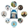 thumbnail image 4 of Horeoi White Jellyfish Dansing in the Ocean Print Drawstring Bags for Gym Sports Yoga Travel Lightweight Foldable Sackpack for Men Women Teens, 4 of 7