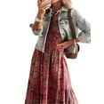 thumbnail image 2 of Women's Paisley Print Cap Sleeve Maxi Dress Plus Size Full Size Tiered Ruffle Stretch Not Lined 50% Polyester, 2 of 4