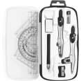 thumbnail image 1 of Cet Ensemble de Mathématiques et de Géométrie de 10 Pcs pour Étudiants Comprend une Boîte de Rangement Incassable, une Règle, un Rapporteur, une Boussole, une Gomme, un Taille-Crayon, une Pointe de Crayon et un Crayon pour le Dessin et la Rédaction.,Noir, 1 of 8