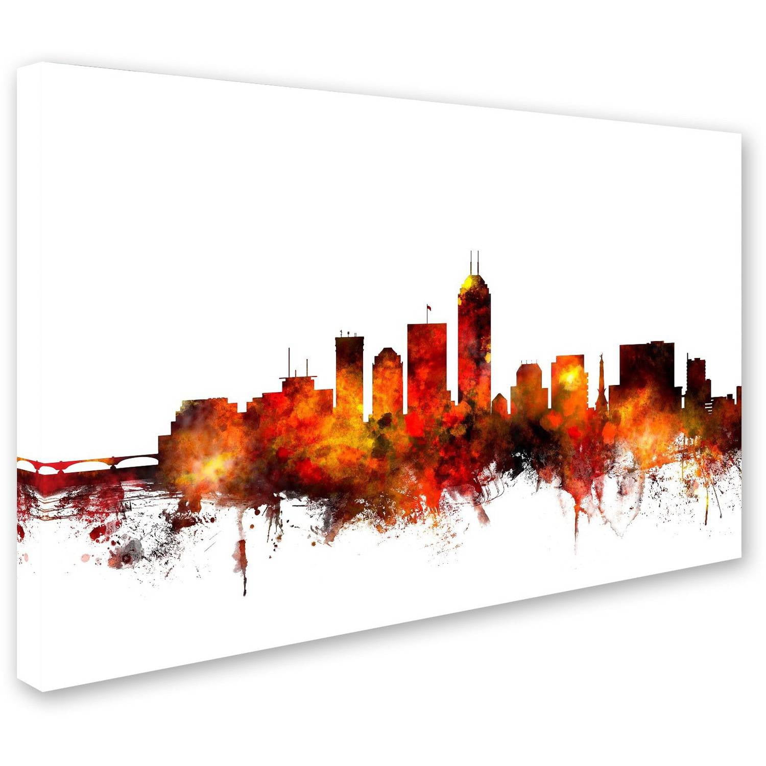 Trademark Fine Art "Indianapolis Indiana Skyline II" Canvas Art by Michael Tompsett