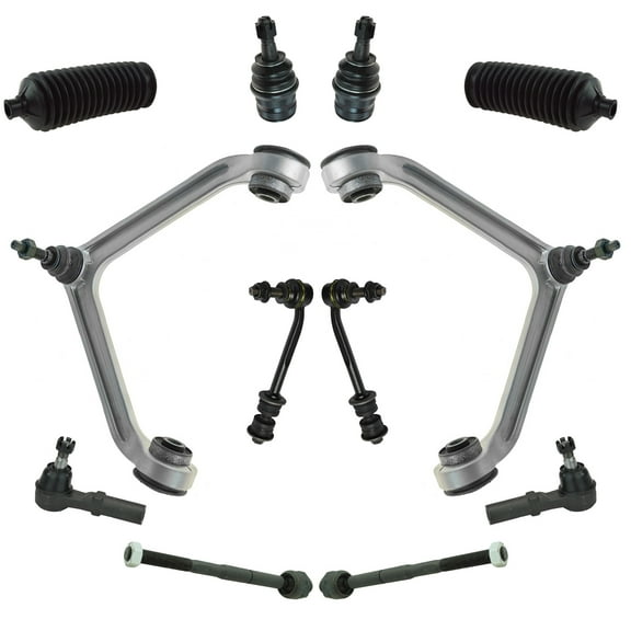 TRQ Front Steering Suspension Control Arm Ball Joint Tie Rod Sway Link 12pc Kit PSA65114