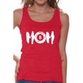 thumbnail image 1 of Women's M-O-M Billards Mothering Graphic Tank Tops White Billard Ball Sport Mom Gift, 1 of 4