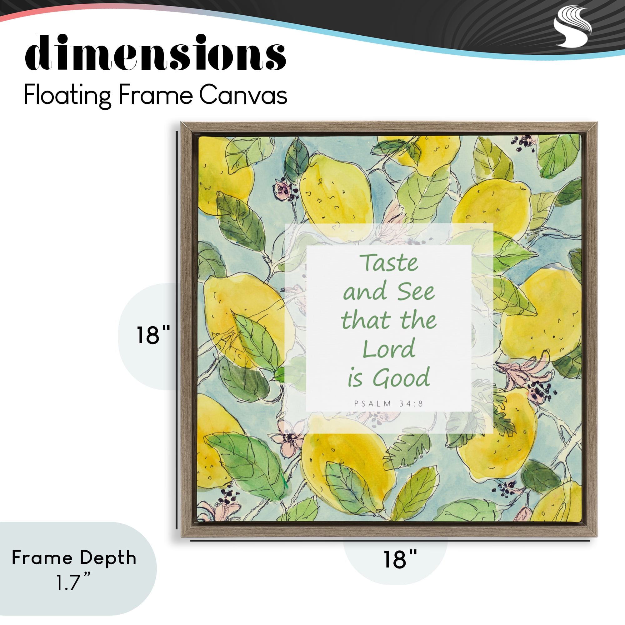 Stupell Industries Taste & See Lord Is Good Brown Framed Floater Canvas Wall Art, design by Lanie Loreth