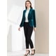 thumbnail image 3 of Abrigo De Oficina Para Mujer Chaqueta De Terciopelo Con Botones Y Cuello Chal Sólido lago azul M, 3 of 7