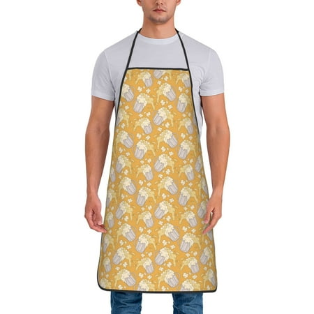 

Junzan Mug With Beer Print Kitchen Cooking Aprons Chef Apron for Men and Women Professional for Cooking Bib Aprons for Kitchen/Crafting/BBQ/Drawing