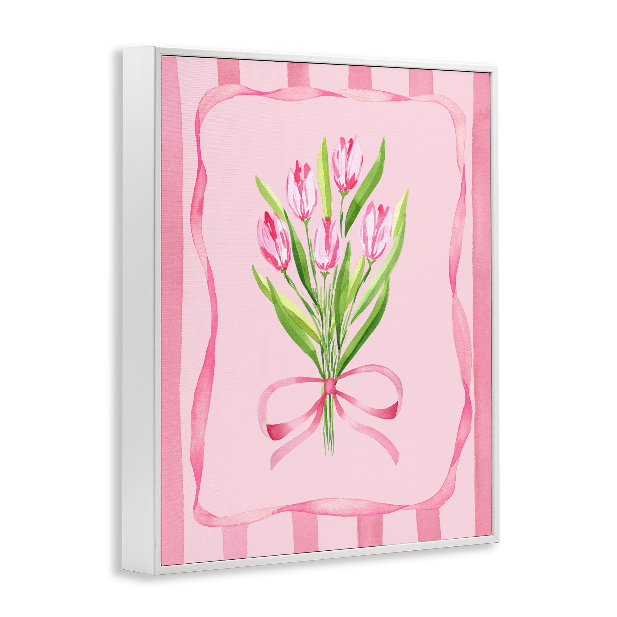 Pretty And Sweet Tulips White Framed Giclee Art, design by Nina Jacobs
