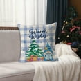 thumbnail image 2 of Xuniizn Christmas Pillow Covers 18x18 inch Xmas Decorations Soft Plush Faux Fur Wool Christmas Throw Pillow Cases Winter Holiday Decor for Sofa Living Room, Blue, 2 of 7