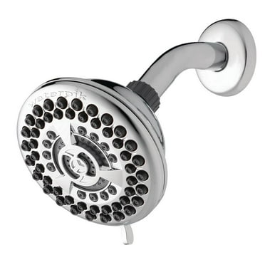 Waterpik 9-Spray 4.5 in. Single Wall Mount Low Flow Fixed Shower Head in Chrome