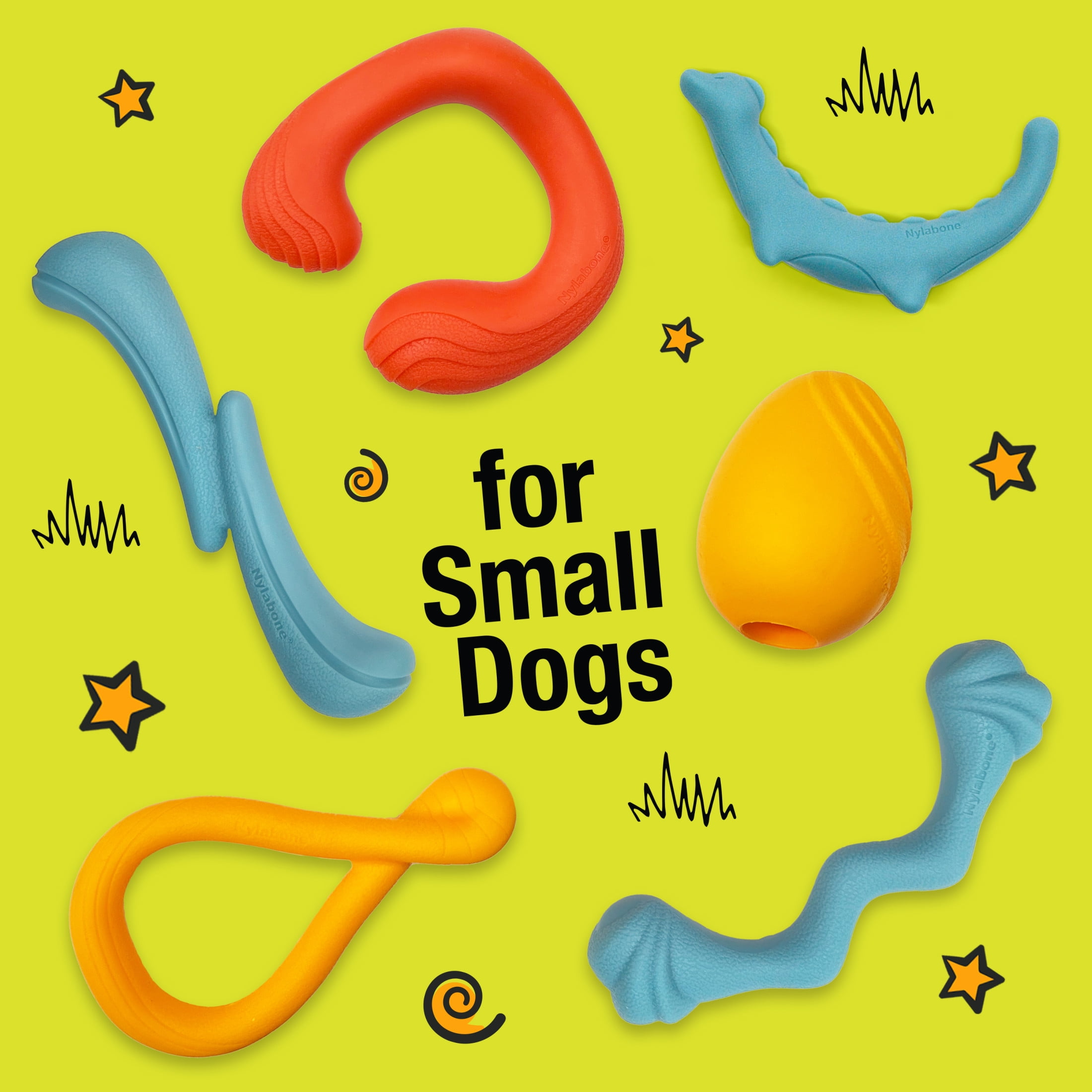 Nylabone Eggi Interactive Small Dog Toy, Bouncy Treat Toy, Creative Play, Orange