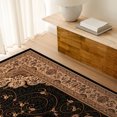 thumbnail image 4 of 2â€™ x 10â€™ Black and Beige Embellished Runner Rug, 4 of 5