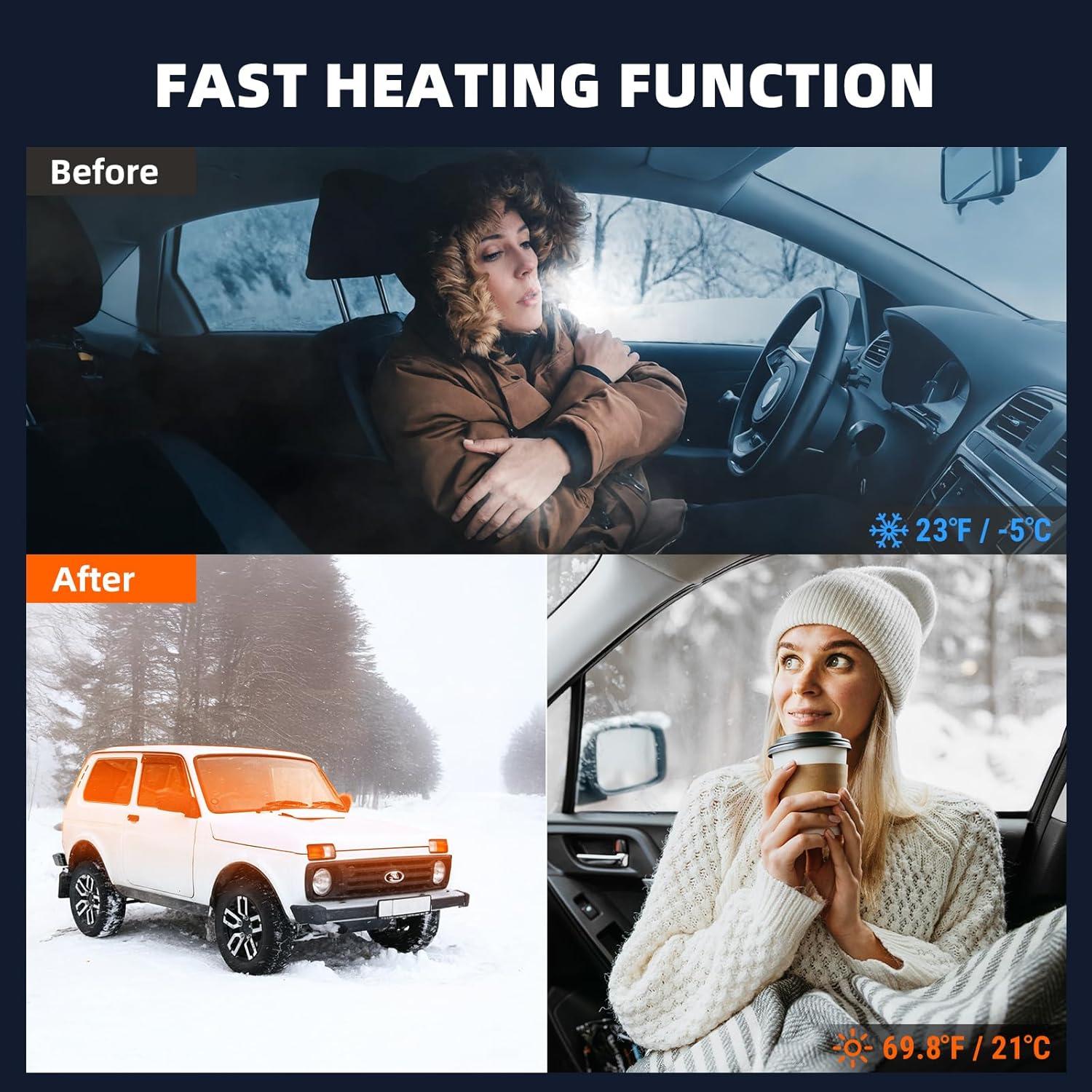 Diesel Heater 12V 8kw, All in One Portable Diesel Heater with 5L Fuel Tank, Remote Control & LCD Monitor, Fast Heating Parking Heater for Car RV Truck Tent Garage Camper