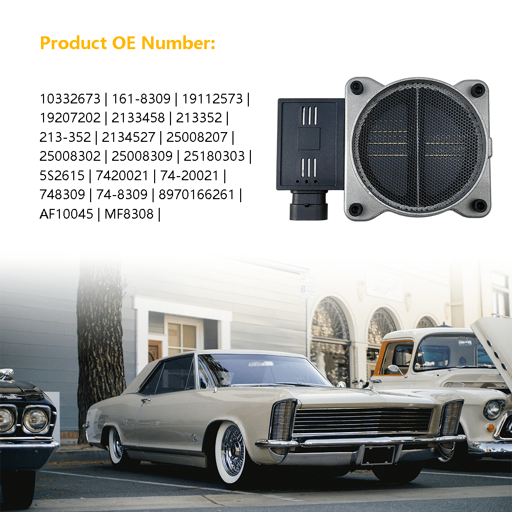 Mass Air Flow Sensor Meter MAF | Fit for Chevrolet (Chevy) Astro Blazer S10 Impala Malibu, Buick Regal, GMC Jimmy, Oldsmobile Aurora, Pontiac Isuzu Cadillac Honda Acura | OE# 2133458 25008302 AF10045