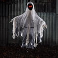 thumbnail image 2 of leyfeng Fantasma colgante de Halloween con cadenas de ojos LED rojos Control de voz de fantasma de calavera voladora espeluznante aterrador, 2 of 8