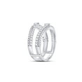thumbnail image 3 of FB Jewels 14kt White Gold Womens Baguette Diamond Wrap Ring Guard Enhancer 3/4 Cttw, 3 of 4