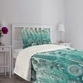 thumbnail image 2 of Ambesonne Turquoise Quilted Bedspread Set 2 Pcs, Botany Thisle Floral Art, Twin Size, Pale Teal Seafoam, 2 of 4
