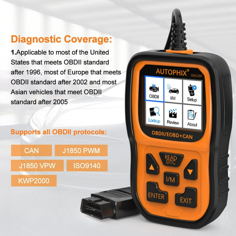AUTOPHIX OM126P OBD2 Scanner Code Reader Car Diagnostic Tool for Ford GM Jeep Dodge Chrysler - Walmart.com