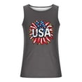 thumbnail image 3 of WREESH Men's Crew Neck Tank Top Graphic Print Independence Day Theme Perfect for Summer Workouts Dark Gray, 3 of 4