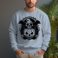 thumbnail image 4 of Men's 330g 100% Cotton Pumpkin Skull Pattern Dropped Shoulder Crew Neck Sweatshirt, 4 of 15