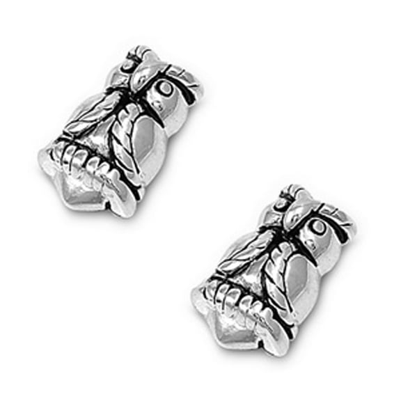Owl Earrings .925 Sterling Silver Jewelry Female Unisex