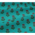 thumbnail image 4 of oneOone Cotton Jersey Turquoise Blue Fabric Floral Block Quilting Supplies Print Sewing Fabric By The Yard 58 Inch Wide, 4 of 4