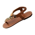 thumbnail image 6 of Xucatan Women's Bohemian Beaded Sandals, Colorful Ethnic Pattern Flat Thong Shoes with Ankle Strap, Faux Leather Casual Summer Beach Footwear, Versatile Design for Spring Outdoor Gift, 6 of 9