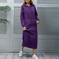 thumbnail image 6 of Comdrip Long Hoodies for Women, Women's Casual Pocket Slim Pullover Hoodie Dress 2025 Fall Pullover Oversized Sweatshirt for Women Hoodie Dress for Women Purple 5XL, 6 of 6