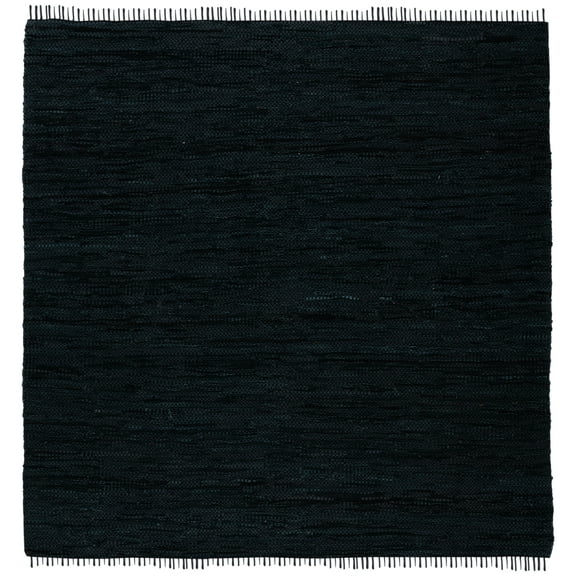 SAFAVIEH Vintage Leather Christal Solid Area Rug, Black, 7' x 7' Square