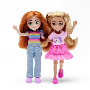 Hey Bestie Millie & Hannah Set of 2 (5.5-inch) Bendable Fashion Dolls, Red Hair & Brown Hair, Kids Ages 3 & Up