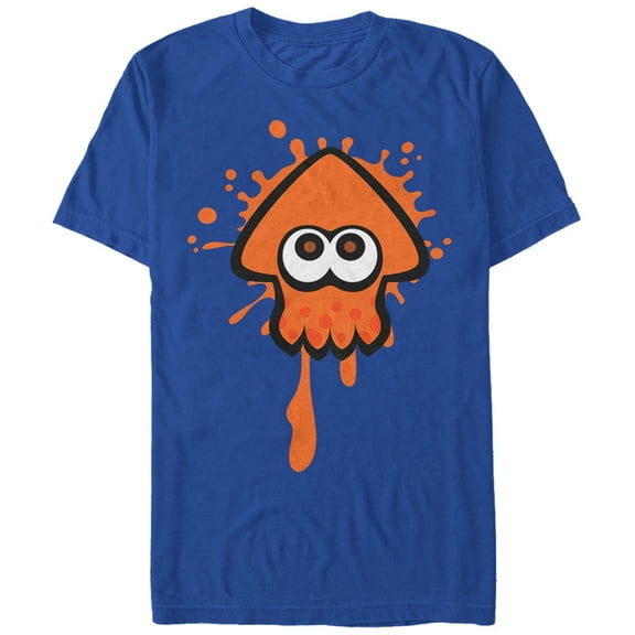 Men's Nintendo Splatoon Orange Inkling Squid Graphic Tee Royal 2X Large