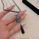 thumbnail image 3 of Retro Safety Buckle Tassel Pendant Necklace Chinese Style Adjustable Extended Chain Necklace Women Clavicle Chain Jewelry Gift---Model code 27218, 3 of 4