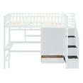 thumbnail image 5 of Harper & Bright Designs Kids Wooden Twin Loft Bed with Wardrobe Storage Space, Stairs, Desk and Shelves, White, 5 of 16