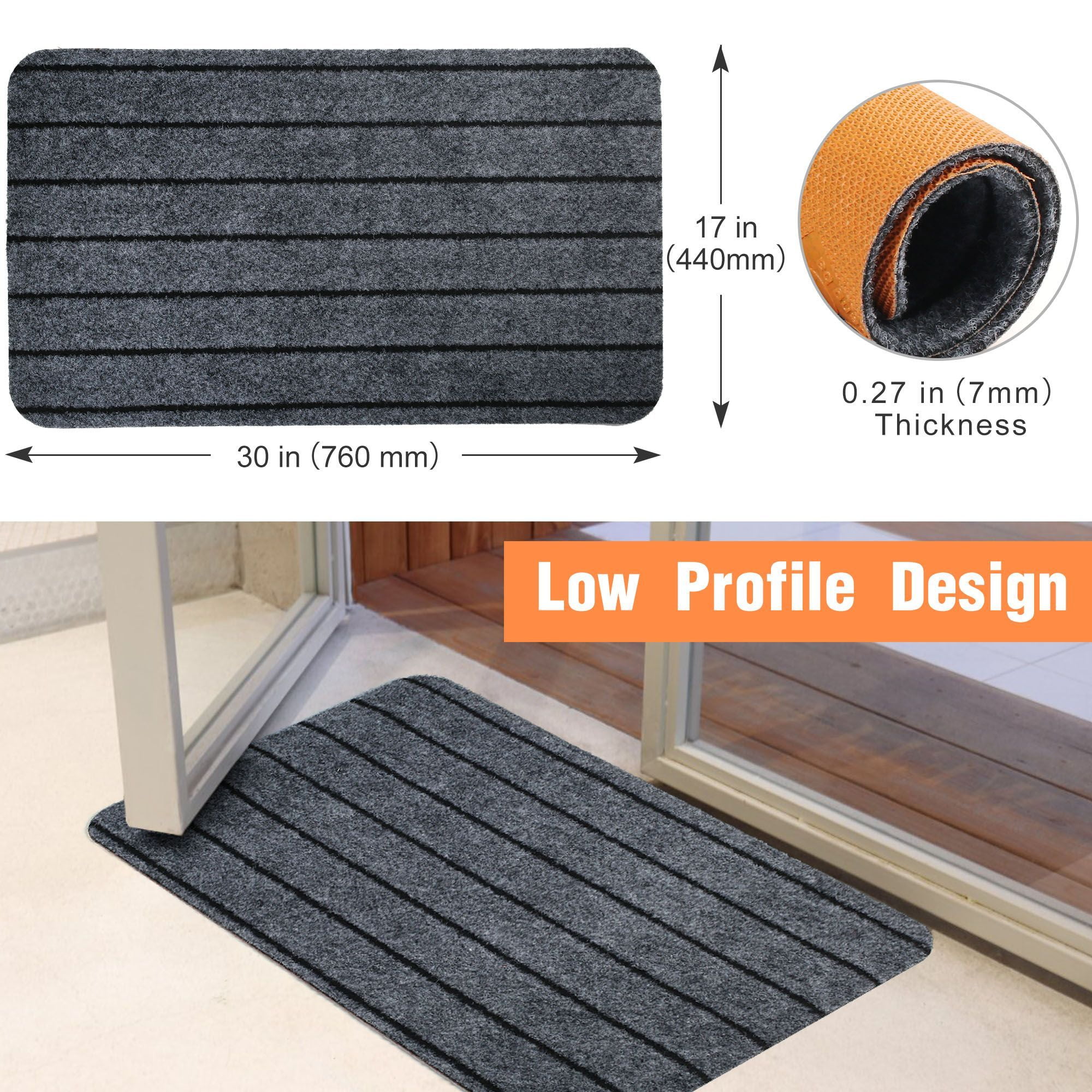  Blue Brown Stripe Geometric Thin Door Mats for Inside Entry Non  Slip Modern Entrance Rug Door Mat Front Back Door Rug TPR Backing Floor Mats  17.7x29.5 : Patio, Lawn & Garden