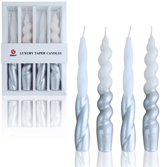 XINAOBAOLUO Gray Taper Candles - Unsecented Dripless(2 Pack)