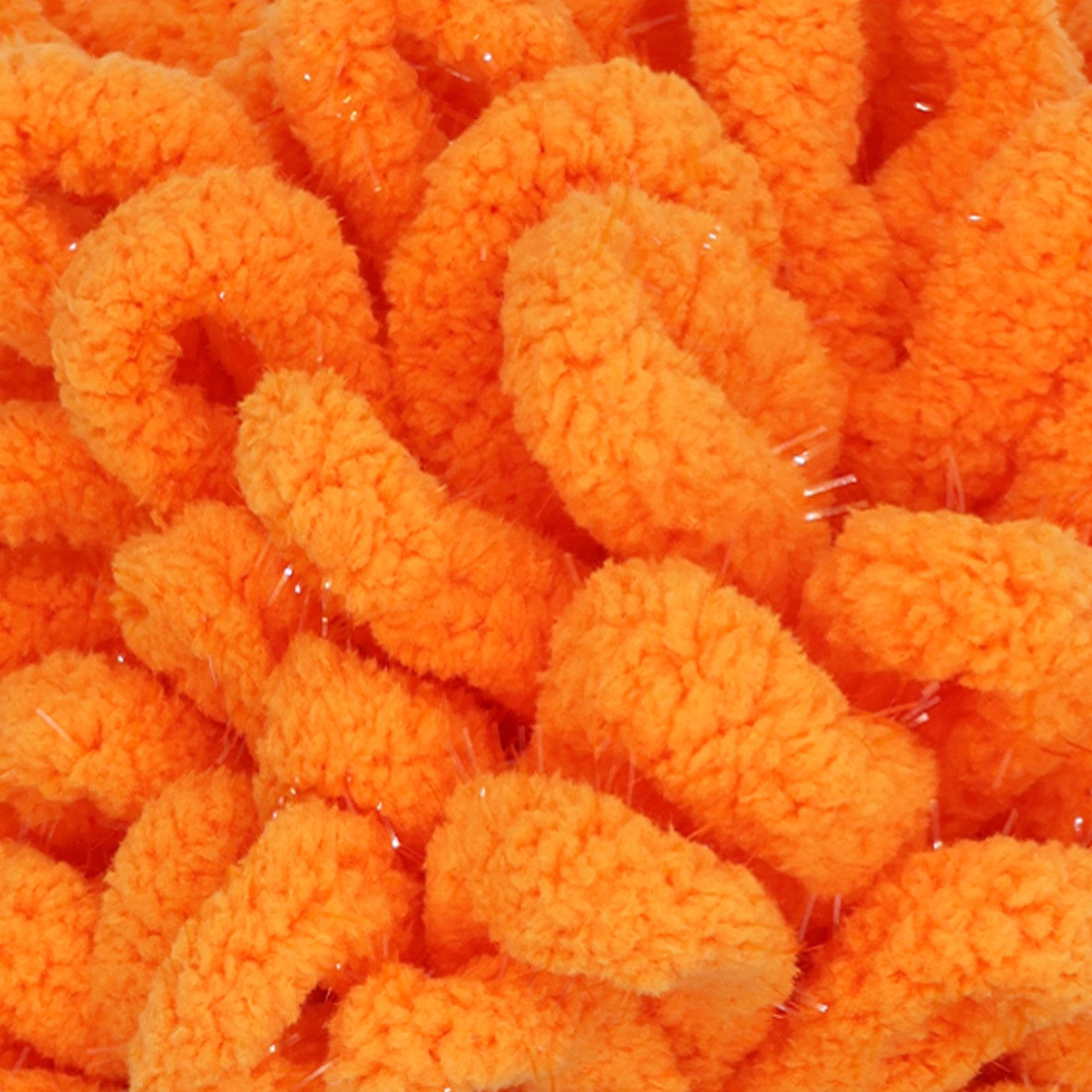 JubileeYarn Fun Finger Sparkle Loops Yarn - Polyester Jumbo Loop Yarn - 100g/Skein - Orange Peel - 6 Skeins