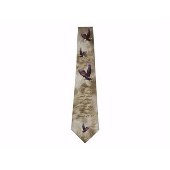 Swanson Christian Supply 96972 Eagles Isaiah 40-31 Polyester Tie- Brown