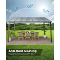 thumbnail image 4 of 2024 New 12' x 14' Lean to Gazebo, Hardtop Wall Pergola with Polycarbonate Roof, Aluminum Frame Mounted Gazebo for Lawn Patio Deck Yard and Party, 4 of 7