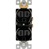 GE Grounding Duplex Receptacle, Electrical Outlet, 15A, Heavy Duty, Black